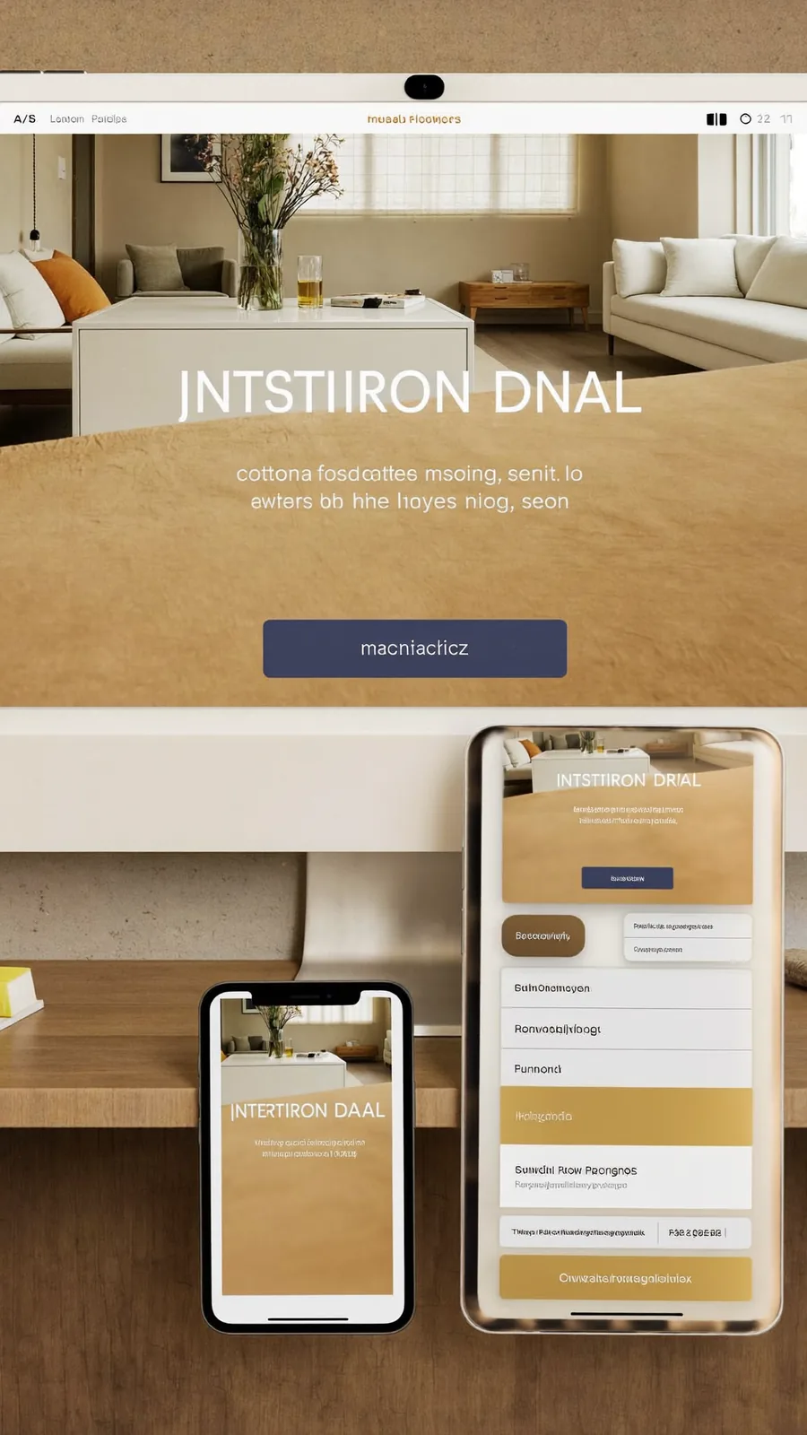 Home interiors storefront displayed across desktop and mobile screens.